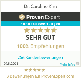 Zertifikat Provenexpert für Dr. Caroline Kim Sehr gut